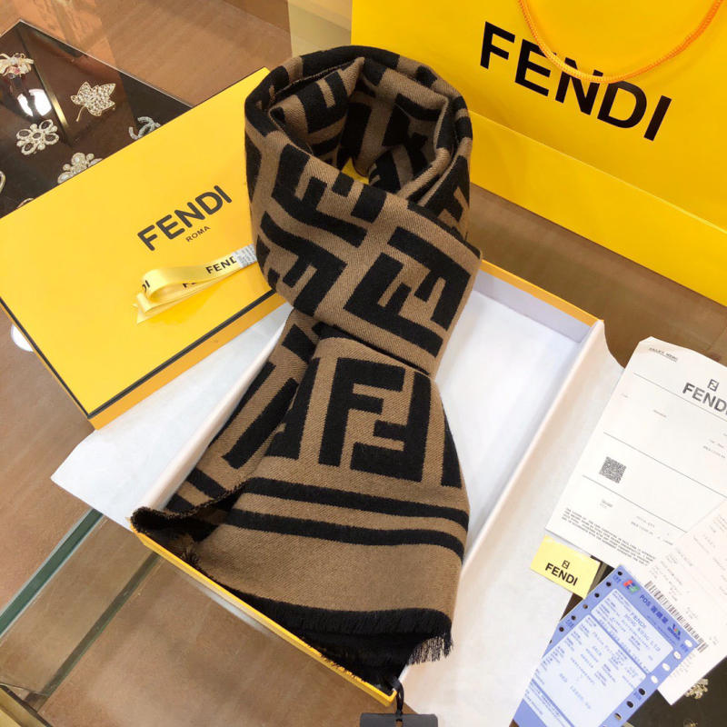 Khăn choàng cổ Fendi logo F cổ điển siêu cấp 1:1