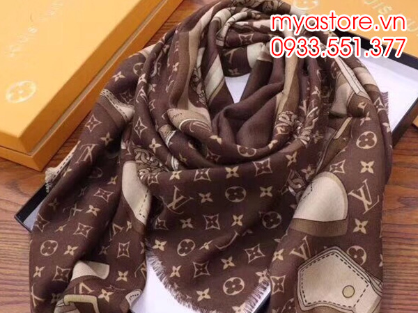 Khăn choàng cổ Louis Vuitton (LV) siêu cấp chất lụa Size 140x140cm