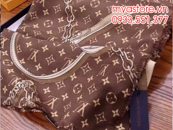 Khăn choàng cổ Louis Vuitton (LV) siêu cấp chất lụa Size 140x140cm