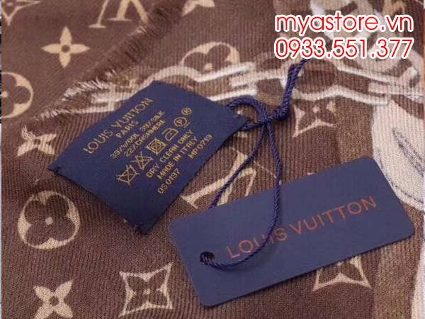 Khăn choàng cổ Louis Vuitton (LV) siêu cấp chất lụa Size 140x140cm