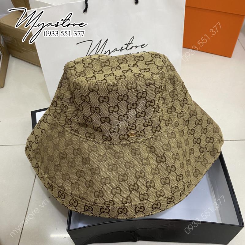 Nón Gucci màu nâu rộng vành 