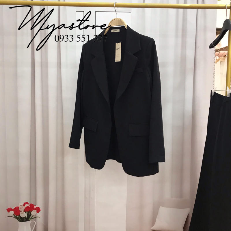 Set Blazer nữ màu đen cao cấp công sở dự tiệc 