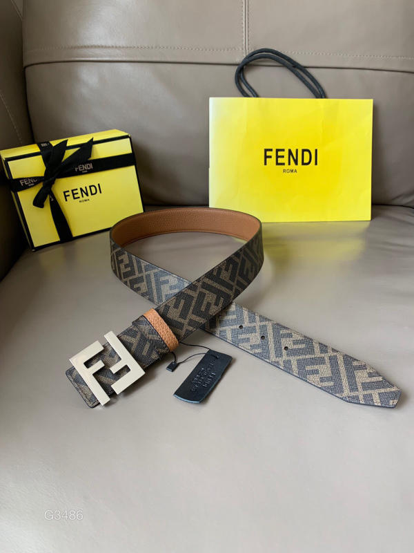 Thắt lưng nam Fendi like auth màu da bò, mặt silver, mặt vàng