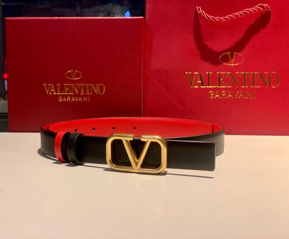 Thắt lưng nữ Valentino siêu cấp màu đen và đỏ