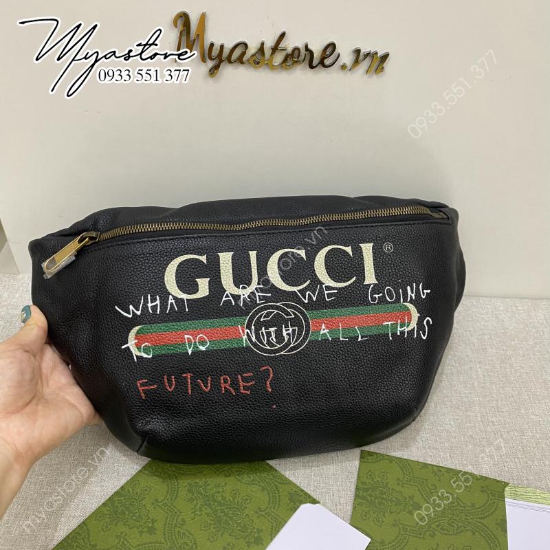 Túi bao tử Gucci nam Siêu cấp màu đen trả khách 