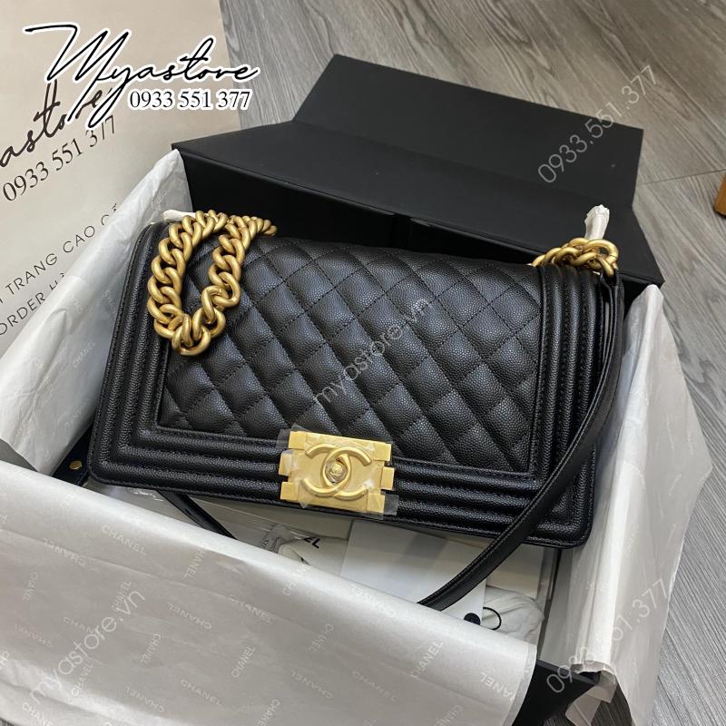 Túi Chanel Boy siêu cấp size 25 màu đen 1:1 trả khách 