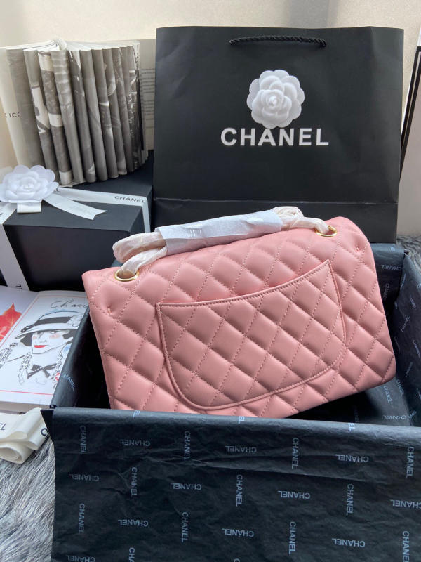 Túi Chanel Classic Cf 1112 like auth màu hồng phấn khoá vàng