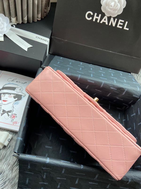 Túi Chanel Classic Cf 1112 like auth màu hồng phấn khoá vàng