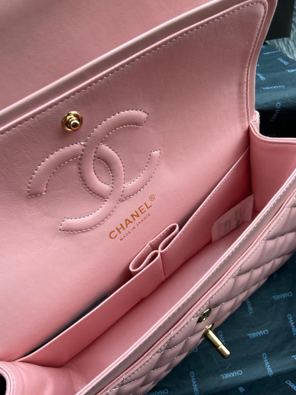 Túi Chanel Classic Cf 1112 like auth màu hồng phấn khoá vàng