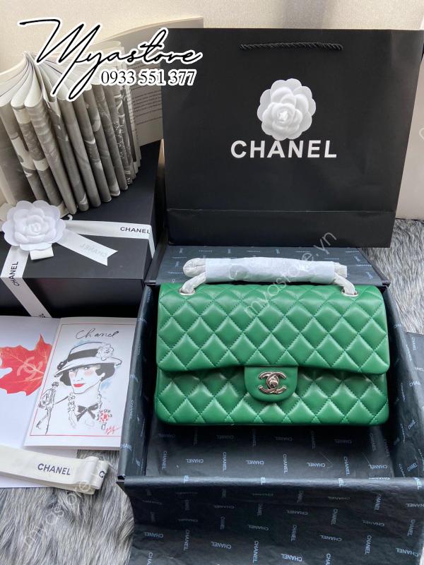 Túi Chanel Classic Cf 1112 like auth màu xanh lá