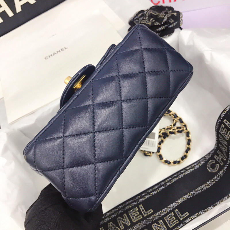 Túi Chanel mini bag Classic Flap siêu cấp màu xanh đen