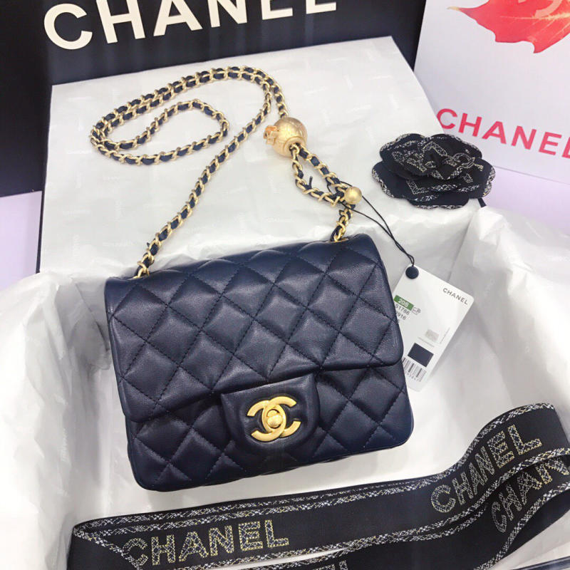 Túi Chanel mini bag Classic Flap siêu cấp màu xanh đen