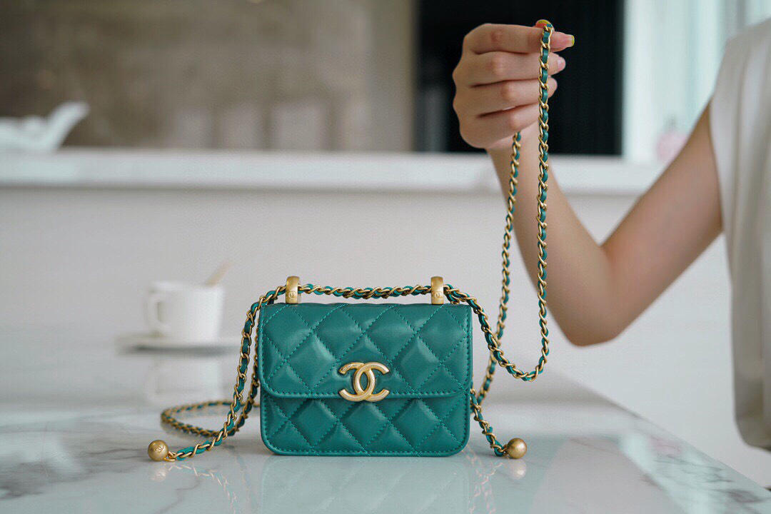 Túi Chanel mini siêu cấp Màu xanh lá cây Malachite