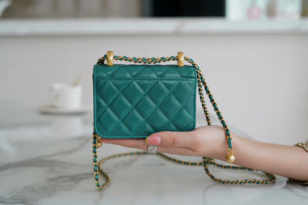 Túi Chanel mini siêu cấp Màu xanh lá cây Malachite