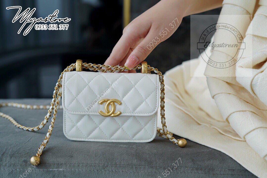 Túi Chanel mini siêu cấp màu trắng sữa