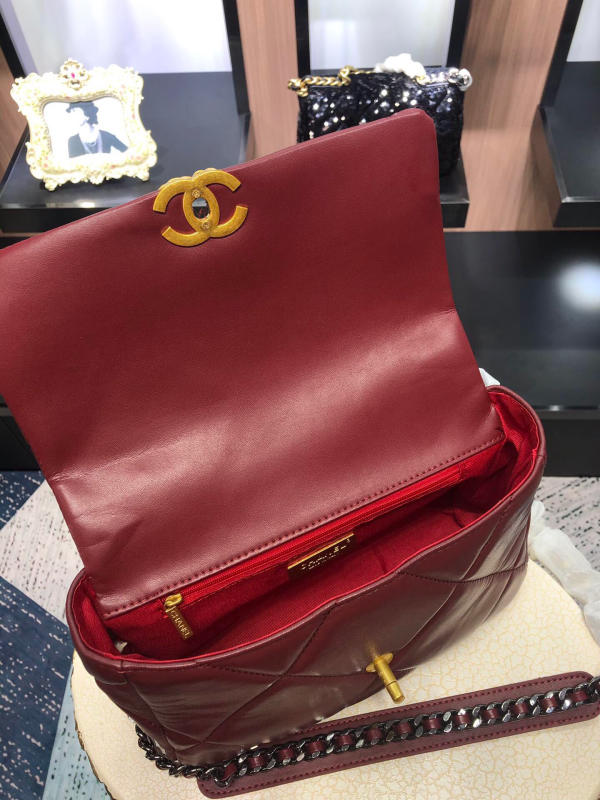 Túi Chanel Neimai Hardware Thu Đông 19Bag like auth màu đỏ đô