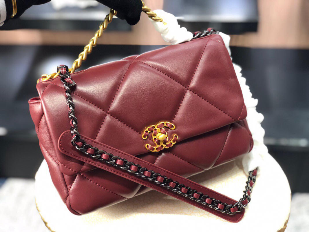 Túi Chanel Neimai Hardware Thu Đông 19Bag like auth màu đỏ đô