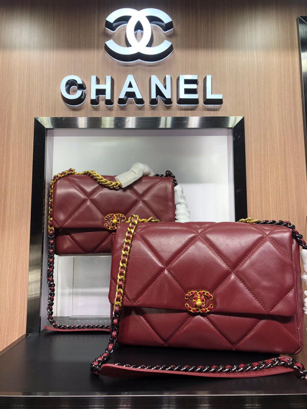 Túi Chanel Neimai Hardware Thu Đông 19Bag like auth màu đỏ đô