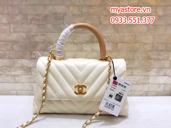 Túi chanel nữ màu trắng sữa siêu cấp size 23cm và 28cm