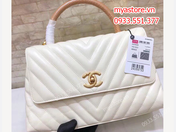 Túi chanel nữ màu trắng sữa siêu cấp size 23cm và 28cm