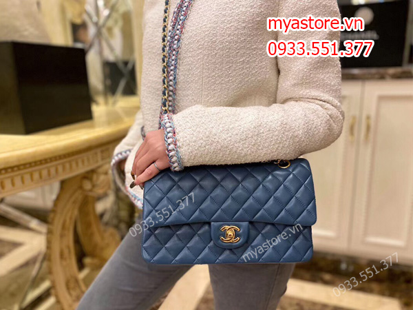 Túi Chanel nữ Siêu cấp màu xanh nhớt size 25cm