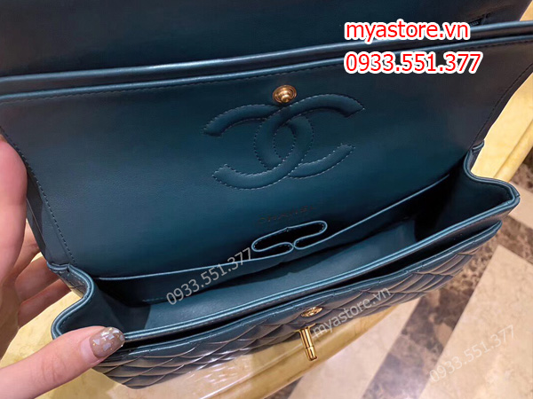 Túi Chanel nữ Siêu cấp màu xanh nhớt size 25cm