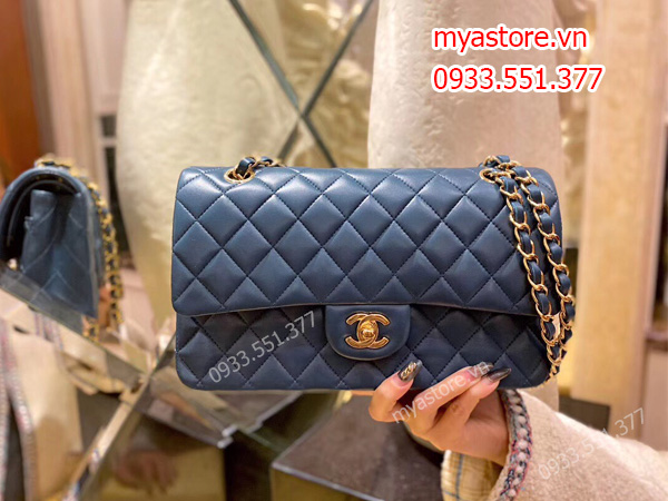 Túi Chanel nữ Siêu cấp màu xanh nhớt size 25cm