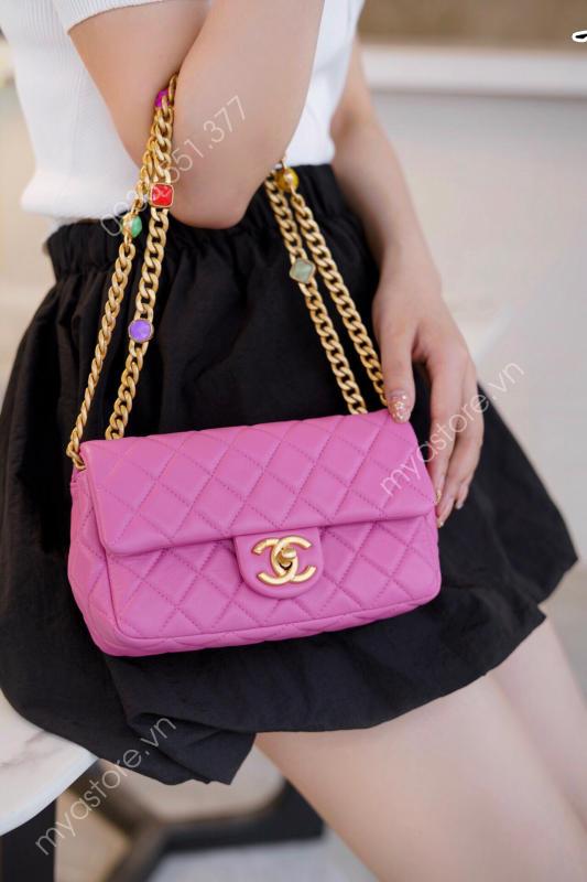 Túi Chanel xuân hè 2012 Flap Bag màu hồng