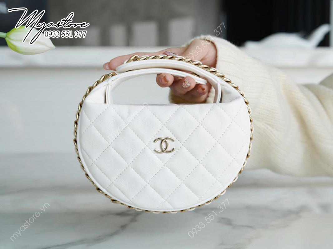 Túi Clutch Chanel 23C Hula Hoop Trắng Da Thật siêu cấp 1:1