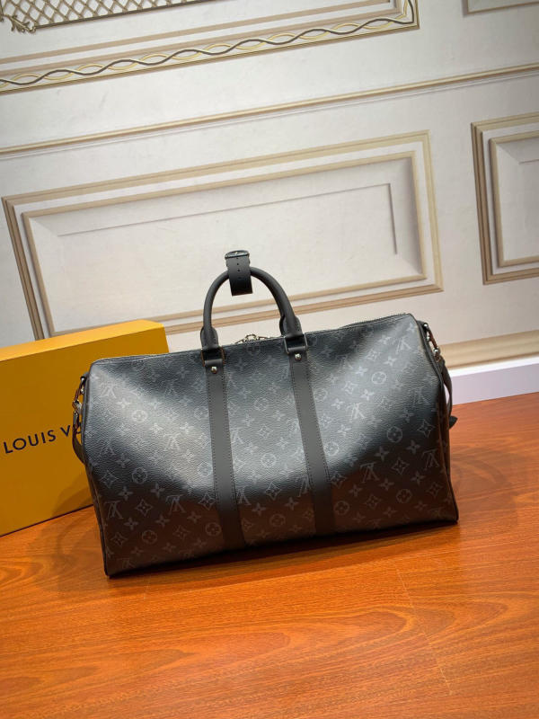 Túi du lịch Louis Vuitton KEEPALL 45 đen họa tiết cổ điển siêu cấp 1:1