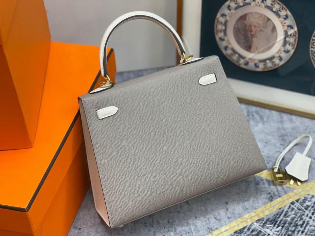 Túi HM Hermes Kelly 25cm Epsom Colorblock S2 Trench Coat like auth