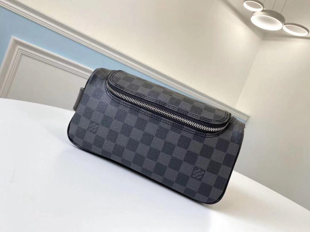 Ví, Túi hộp nam LV Damier Graphite Toiletry Pouch Bag siêu cấp 1:1