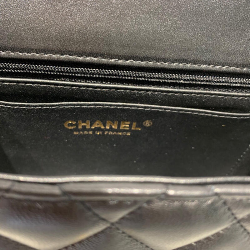 Túi xách Chanel Mini Flap Bag with Top Handle siêu cấp màu đen