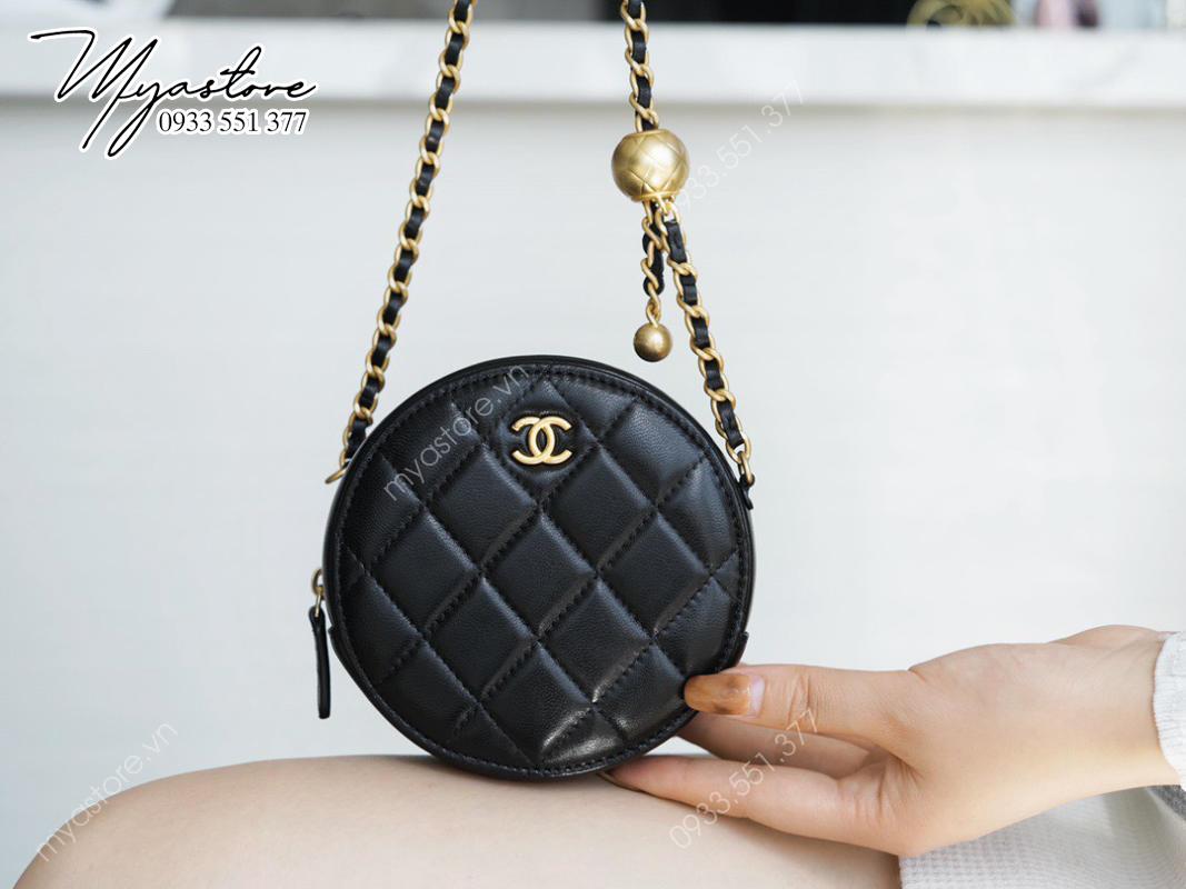 Túi xách Chanel tròn siêu cấp màu đen