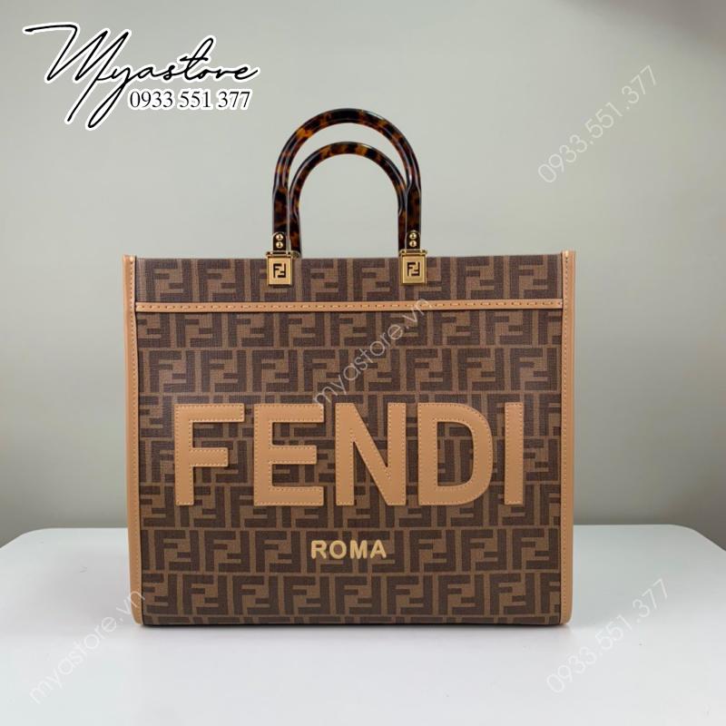 Túi xách Fendi SUNSHINE nâu siêu cấp 1:1