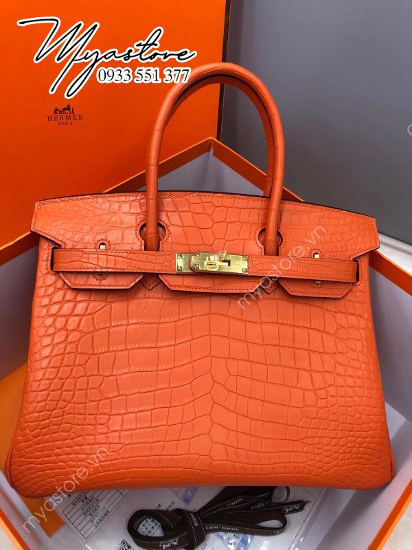 Túi xách Hermes Birkin da cá sấu nguyên bản Handmade likeauth bảo hành 2 năm