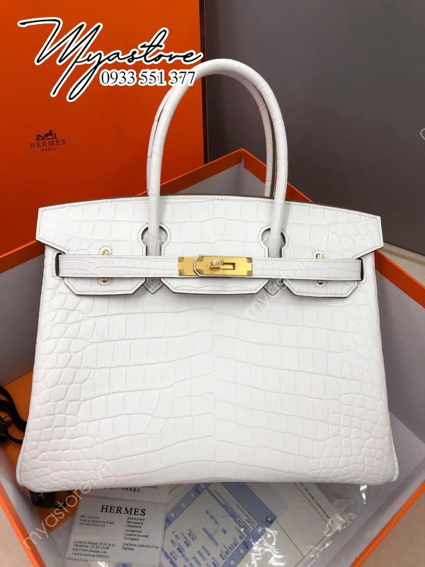 Túi xách Hermes Birkin da cá sấu nguyên bản Handmade likeauth bảo hành 2 năm