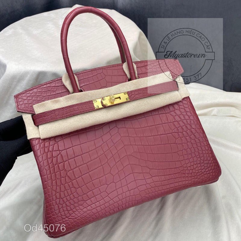 Túi xách Hermes Birkin da cá sấu nguyên bản Handmade likeauth bảo hành 2 năm các màu