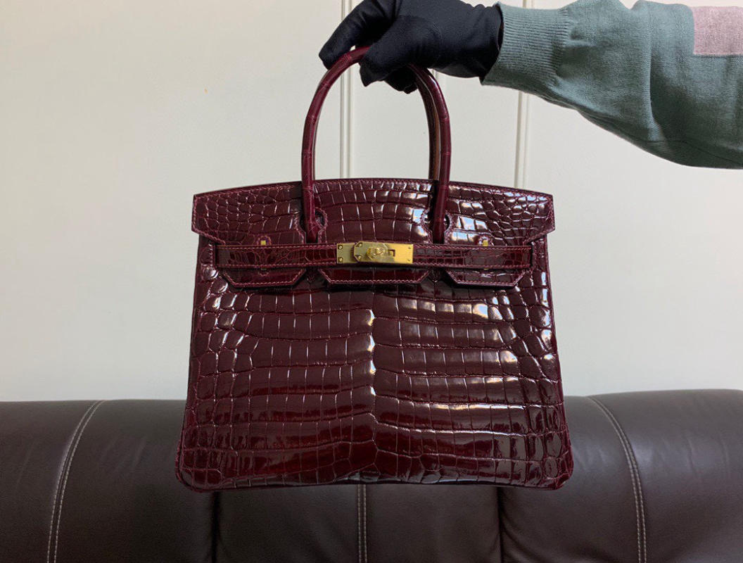 Túi Xách Hermes Birkin da cá sấu nguyên bản - Like auth màu đỏ