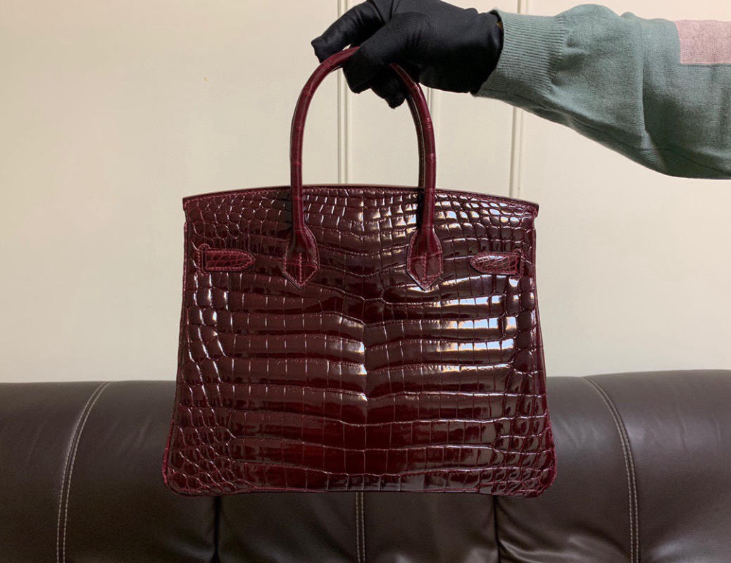 Túi Xách Hermes Birkin da cá sấu nguyên bản - Like auth màu đỏ