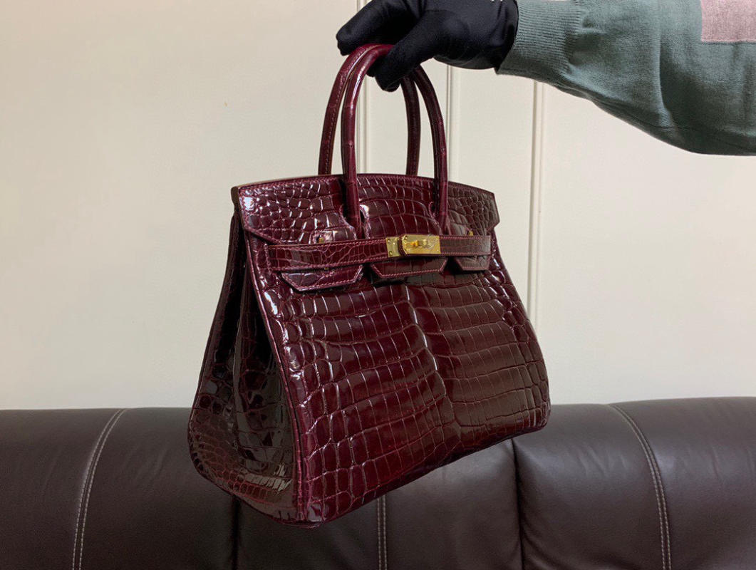 Túi Xách Hermes Birkin da cá sấu nguyên bản - Like auth màu đỏ