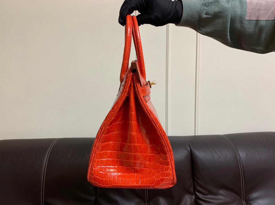 Túi Xách Hermes Birkin da cá sấu nguyên bản - Like auth màu đỏ