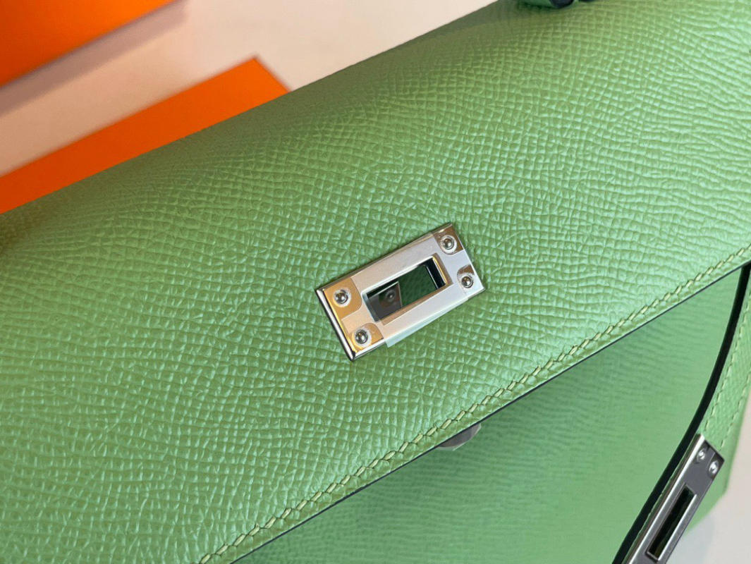 Túi xách Hermes Kelly 25 màu bạc hà siêu cấp 1:1