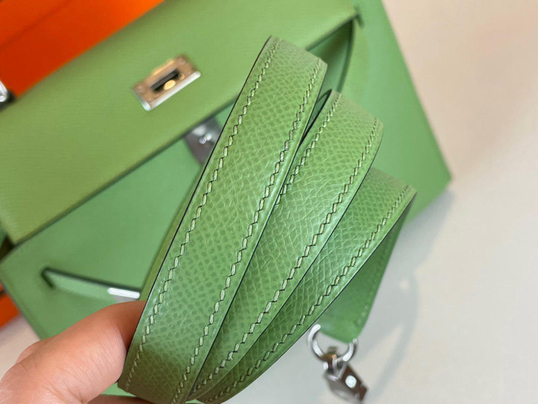 Túi xách Hermes Kelly 25 màu bạc hà siêu cấp 1:1