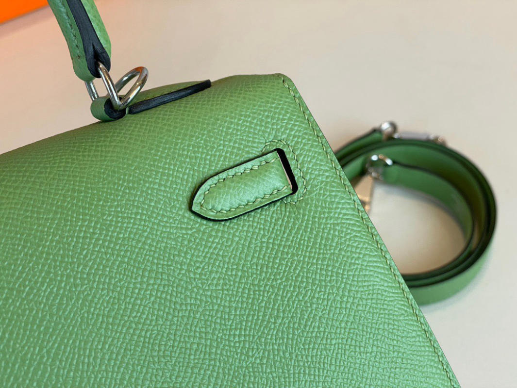 Túi xách Hermes Kelly 25 màu bạc hà siêu cấp 1:1