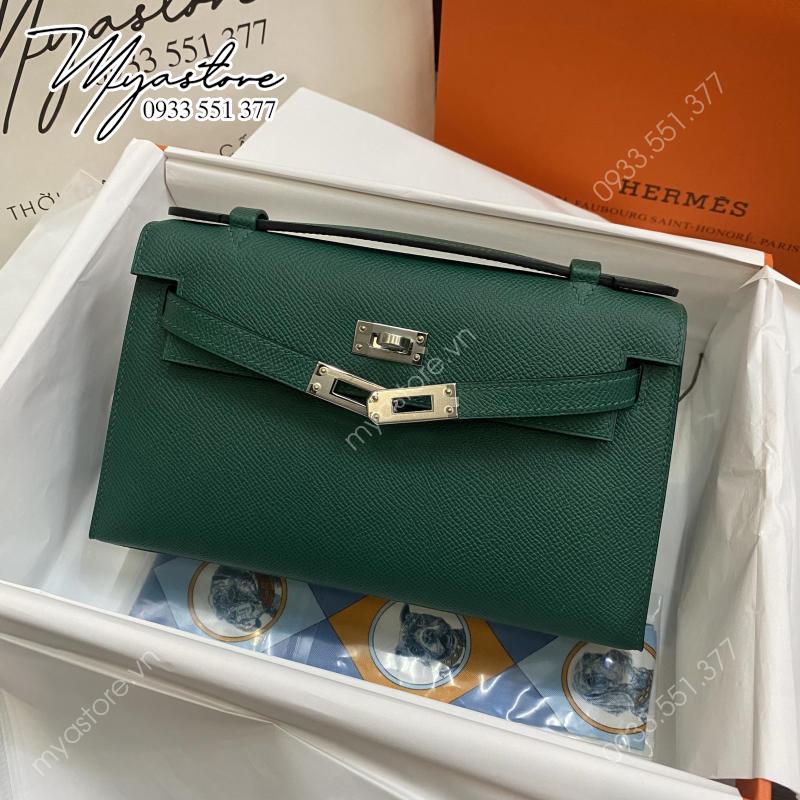 Túi xách Hermes Kelly màu xanh 1:1 trả khách 