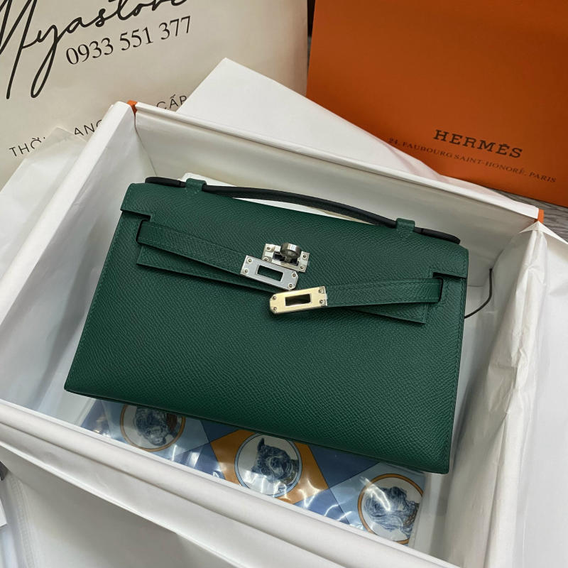 Túi xách Hermes Kelly màu xanh 1:1 trả khách 