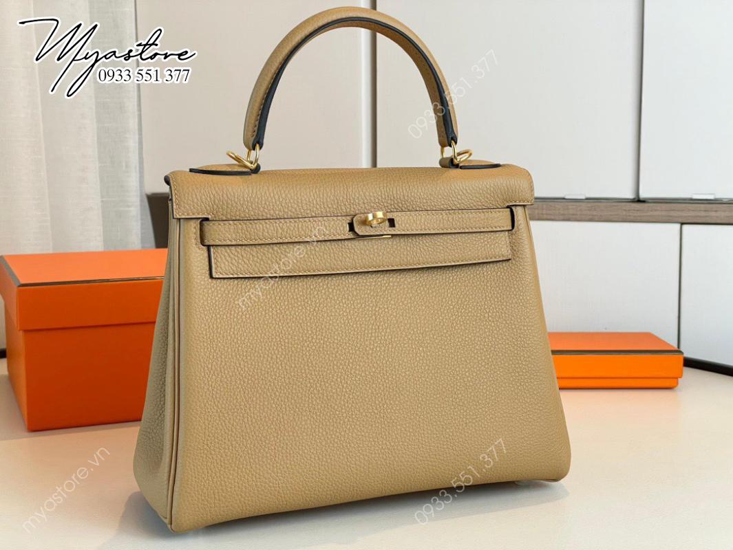 Túi xách Hermes Kelly mini màu trà sữa siêu cấp 1:1