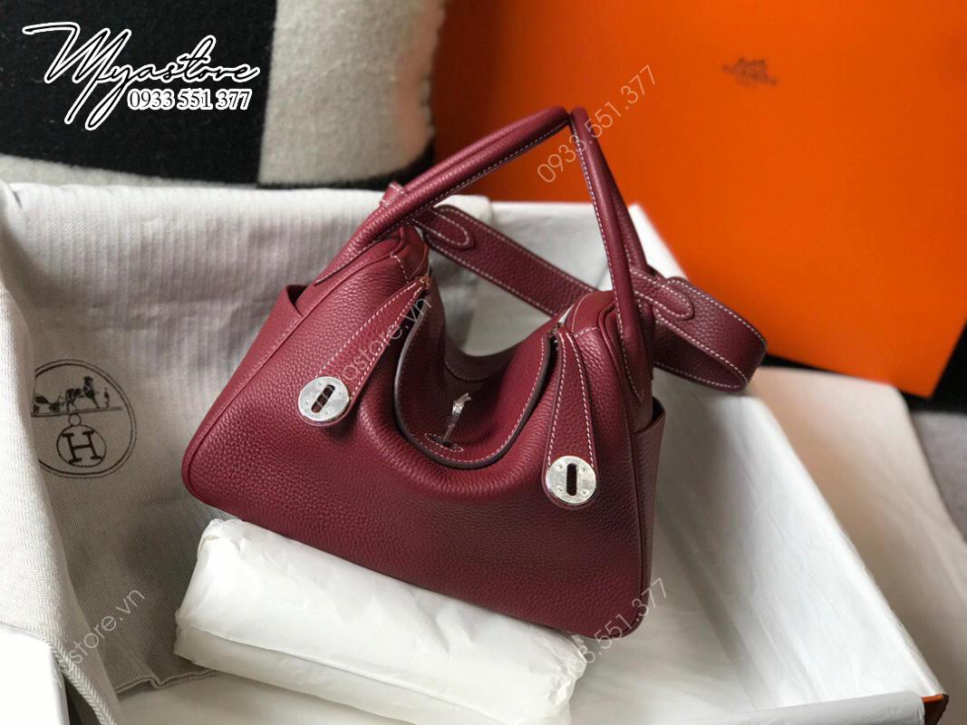 Túi xách Hermes mini 𝙡𝙞𝙣𝙙𝙮 siêu cấp màu đỏ thẩm size 26cm