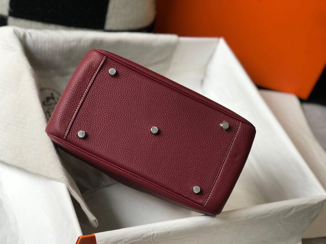 Túi xách Hermes mini 𝙡𝙞𝙣𝙙𝙮 siêu cấp màu đỏ thẩm size 26cm